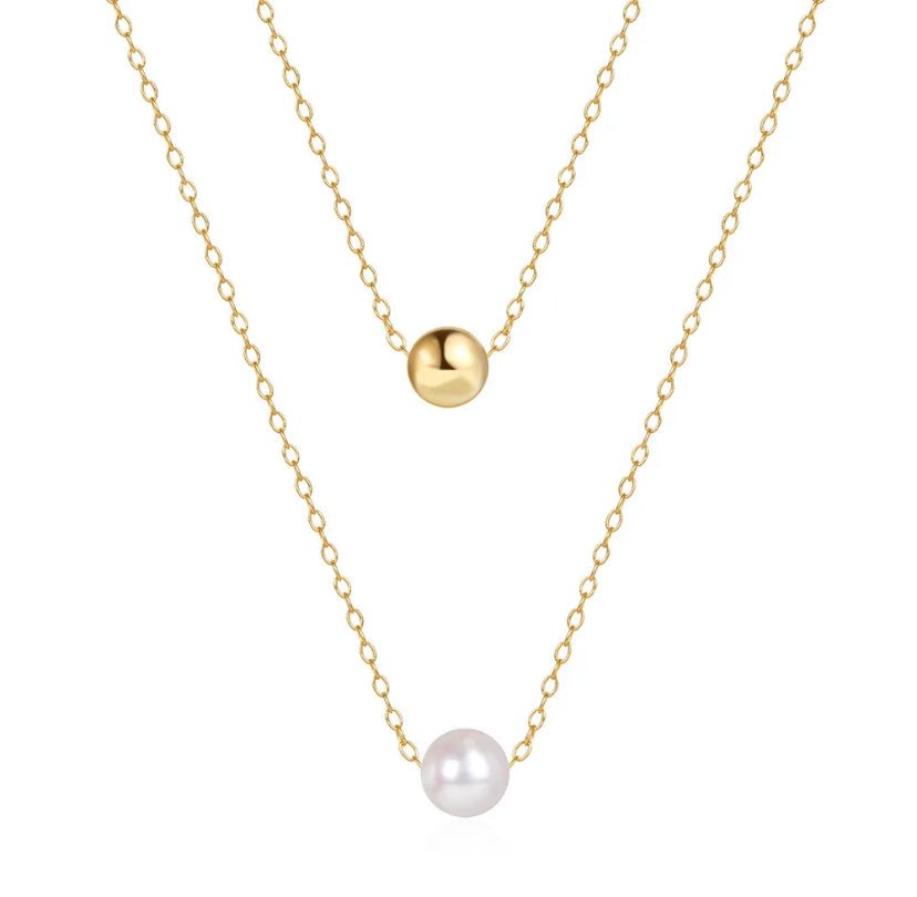 2 Double pearly necklace