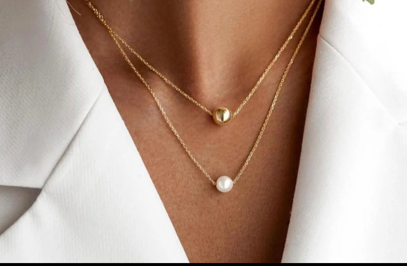 2 Double pearly necklace