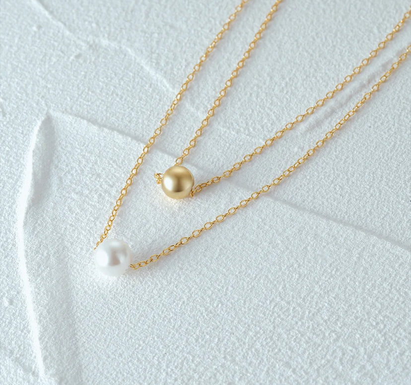2 Double pearly necklace