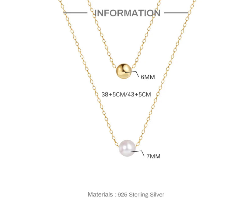 2 Double pearly necklace