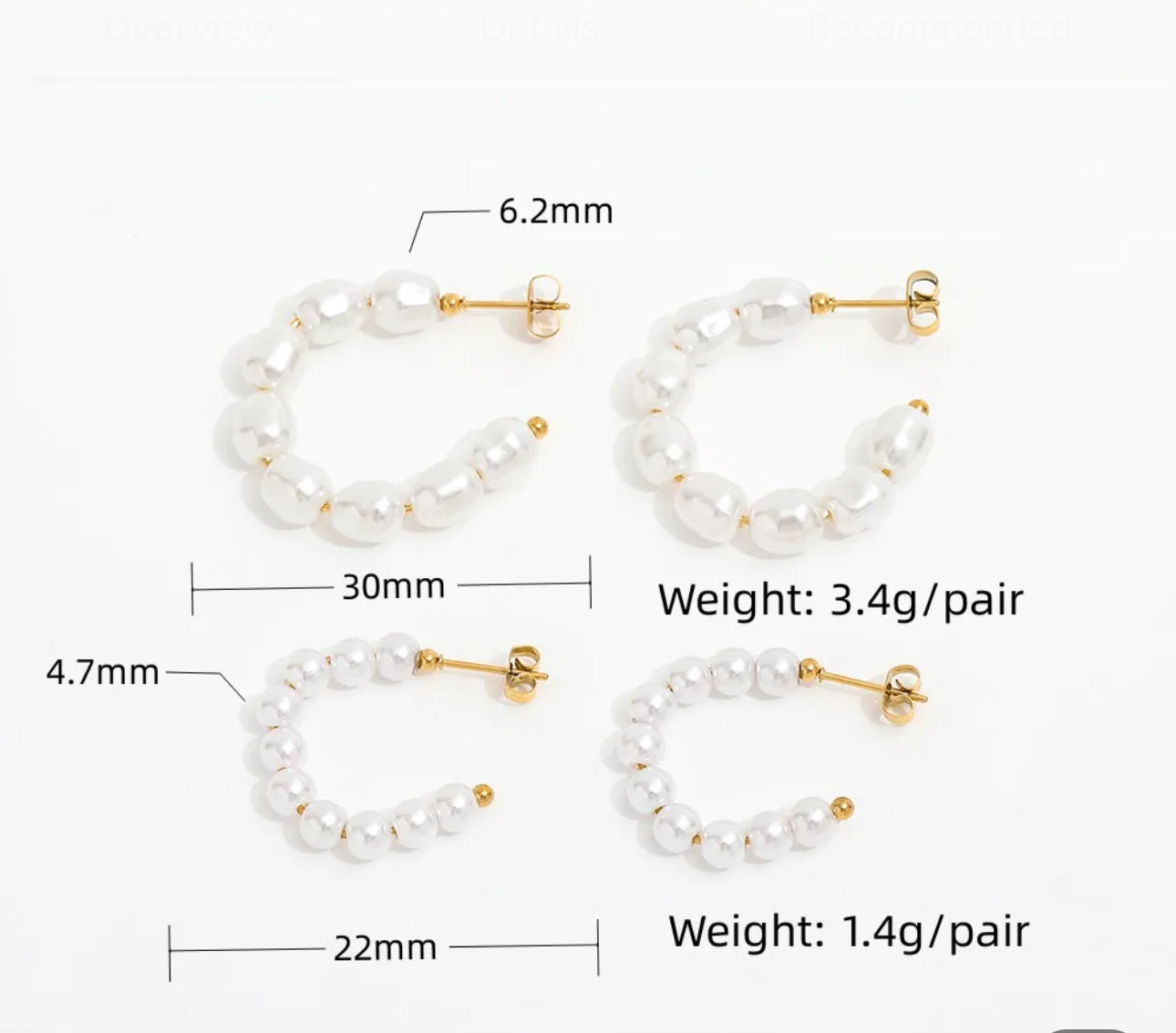 Pearl hoop earrings