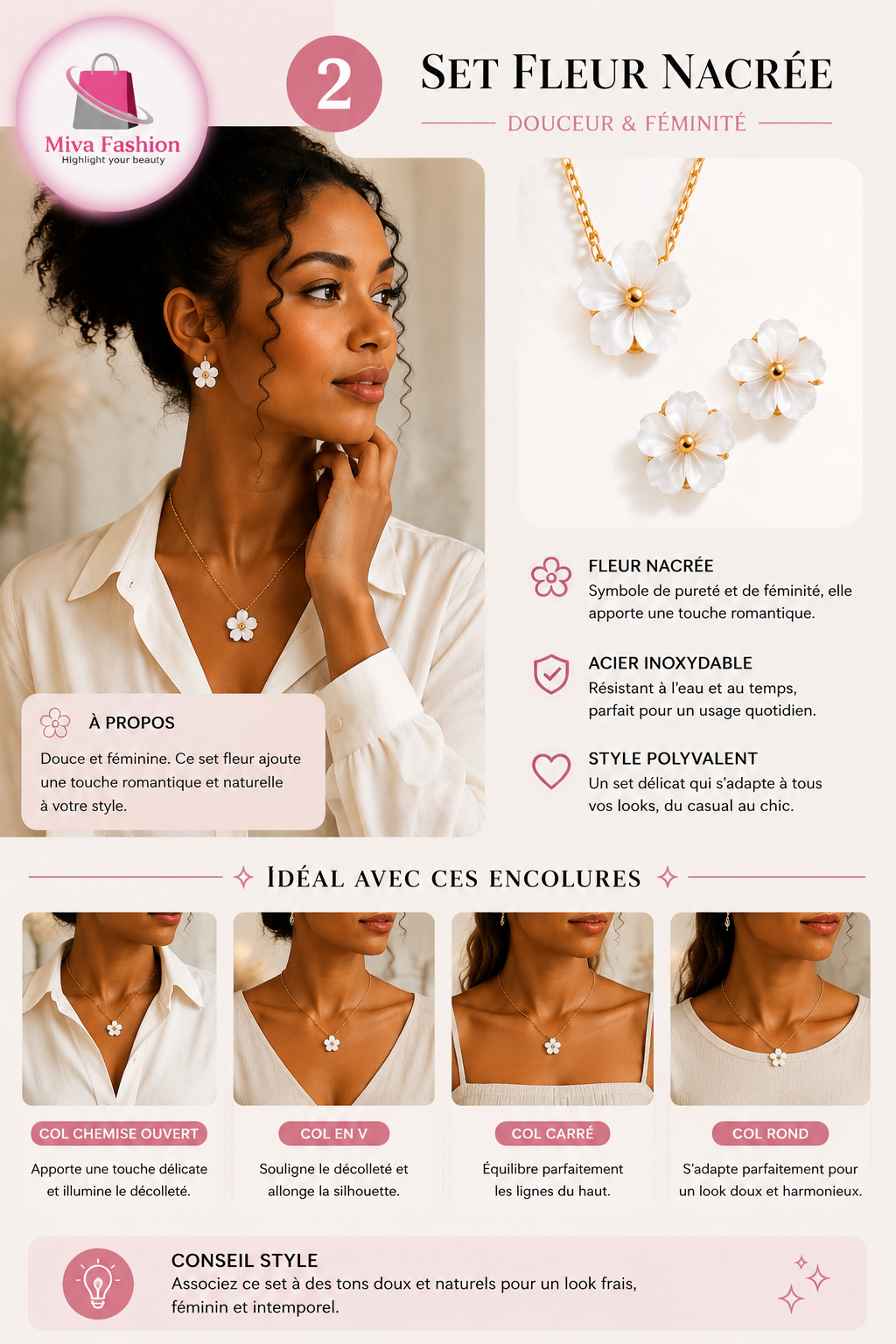 Flower set of jewelry