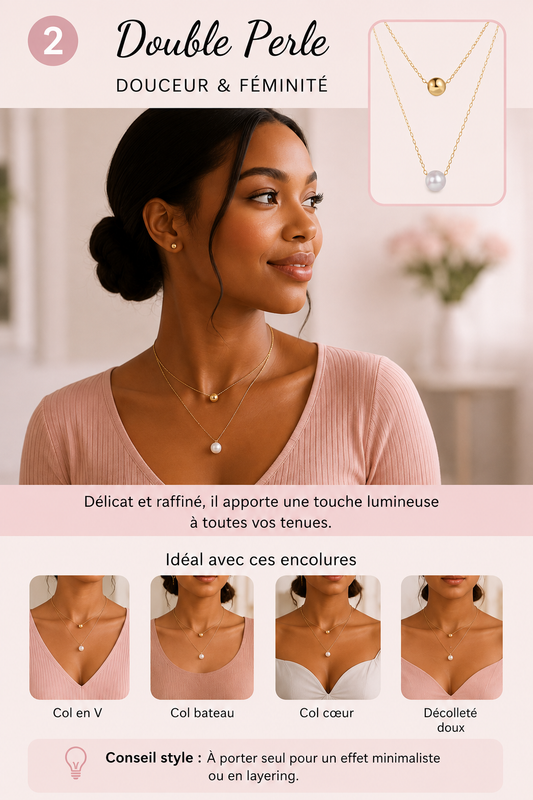 2 Double pearly necklace