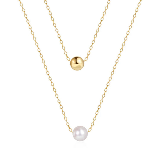 2 Double pearly necklace